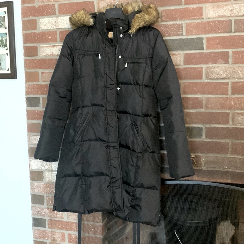Black Michael Kors Hooded Puffer Winter Coat